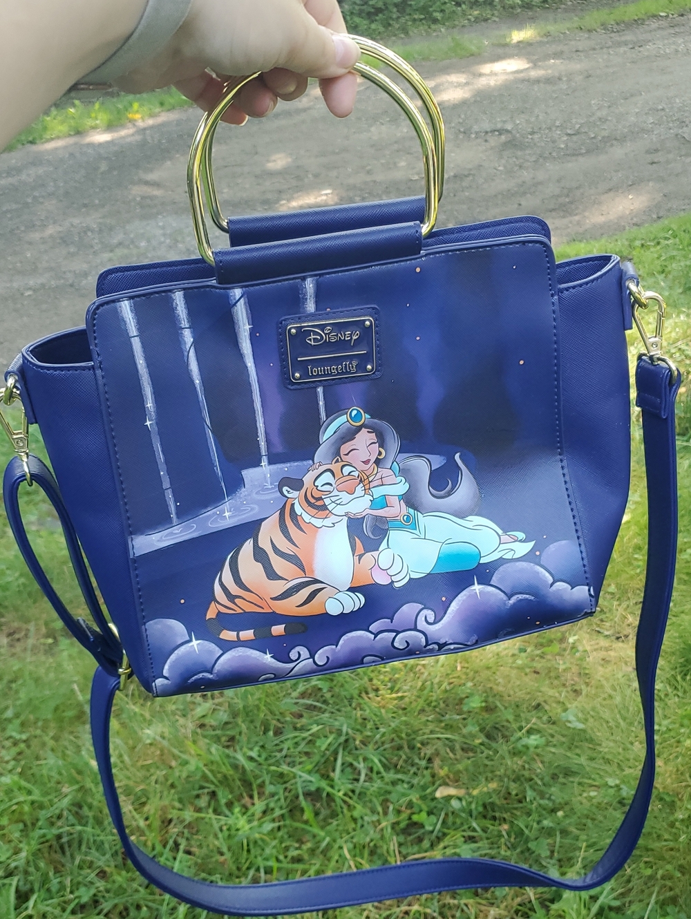 Disney Aladdin Loungefly Crossbody Bag w/ Gold Handles ft Jasmine and Rajah